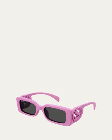 Gucci Monochrome GG Rectangle Acetate Sunglasses | Thumbnail 6