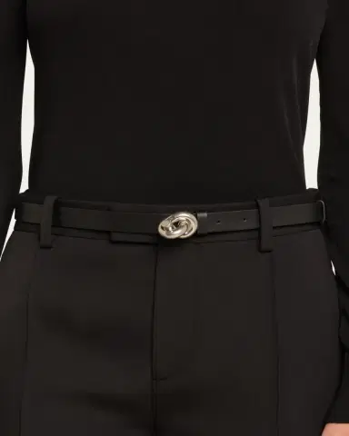 Bottega Veneta Brass Knot Skinny Leather Belt | Thumbnail 2