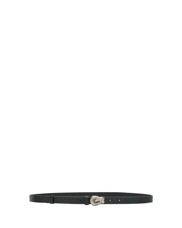 Brass Knot Skinny Leather Belt