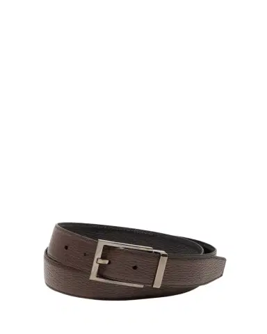 Ferragamo Men's Double Adjustable Square-Buckle Leather Belt | Thumbnail 1