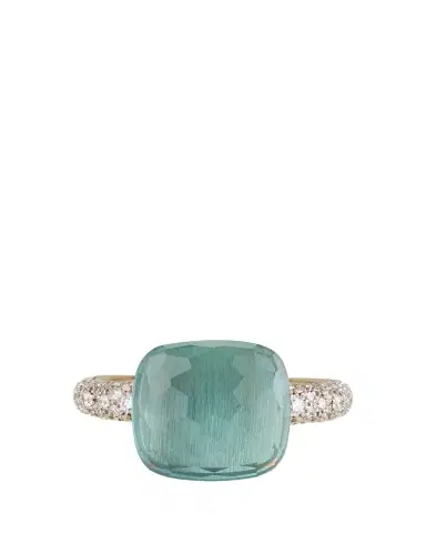 Pomellato 18K White Gold Nudo Maxi Sky Blue Topaz Diamond Ring | Thumbnail 1