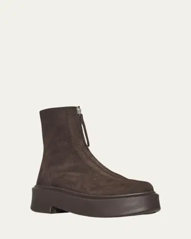 THE ROW Suede Zip Moto Booties | Thumbnail 6