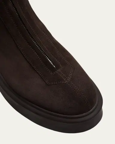 THE ROW Suede Zip Moto Booties | Thumbnail 9