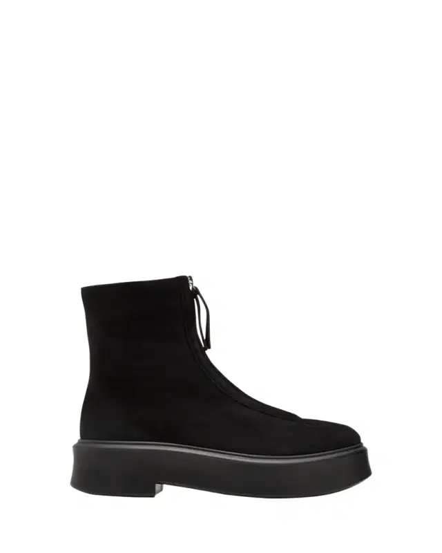Suede Zip Moto Booties
