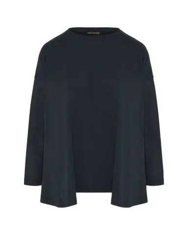 Eskandar Side Panelled Round Neck Long Sleeve T-Shirt (Mid Plus Length) | Thumbnail 1 Eskandar Side Panelled Round Neck Long Sleeve T-Shirt (Mid Plus Length) | Thumbnail 1