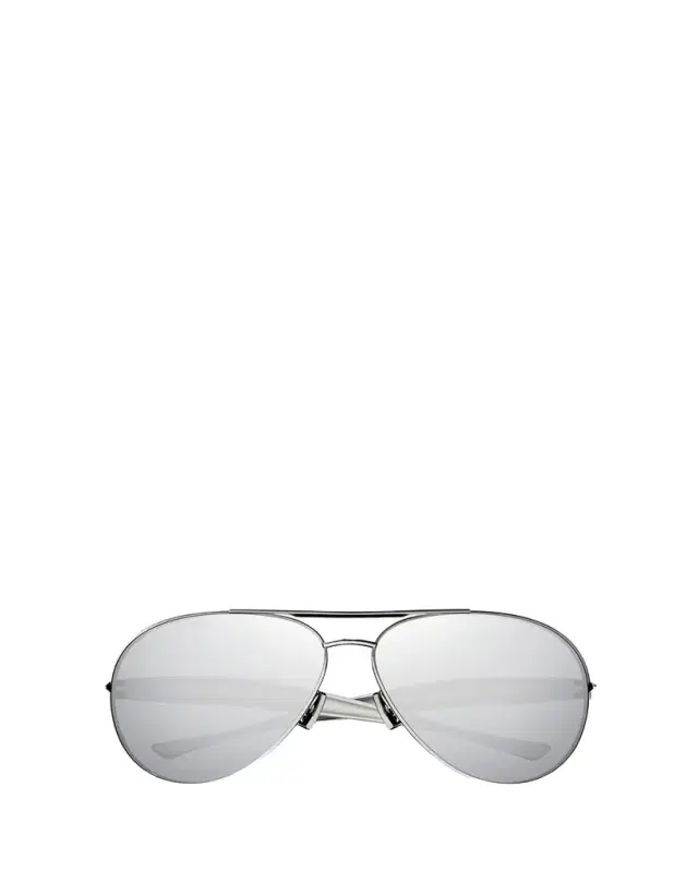 Curved Metal Aviator Sunglasses