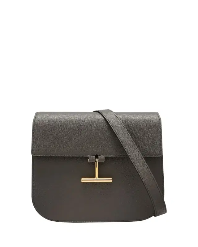Tara Medium Crossbody in Grained Leather with Leather Strap