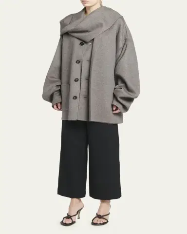 Bottega Veneta Oversized Light Double Wool Cashmere Jacket | Thumbnail 2 Bottega Veneta Oversized Light Double Wool Cashmere Jacket | Thumbnail 2