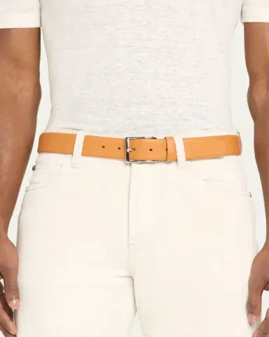 Simonnot Godard Men's Galuchat Grained Leather Belt, 35mm | Thumbnail 2