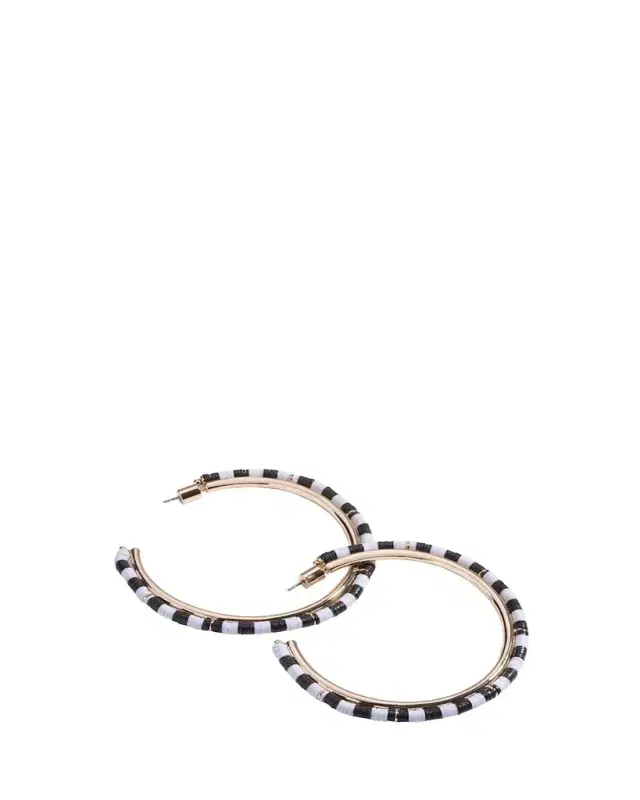 Elsie Frieda Anguilla Hoop Earrings with Heishi Beads