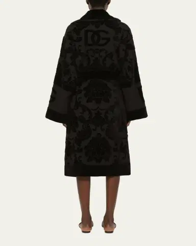 Dolce & Gabbana DG Logo Jacquard Bathrobe | Thumbnail 3 Dolce & Gabbana DG Logo Jacquard Bathrobe | Thumbnail 3