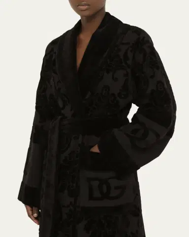 Dolce & Gabbana DG Logo Jacquard Bathrobe | Thumbnail 4 Dolce & Gabbana DG Logo Jacquard Bathrobe | Thumbnail 4