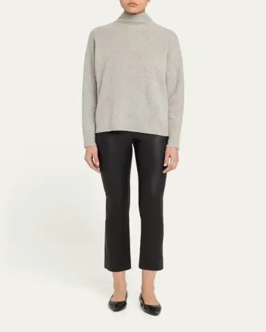 Vince Slim Cropped Leather Pants | Thumbnail 2 Vince Slim Cropped Leather Pants | Thumbnail 2