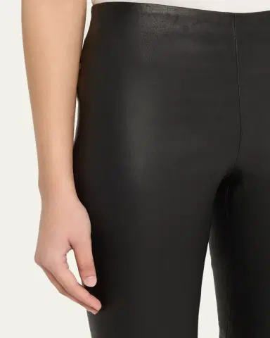 Vince Slim Cropped Leather Pants | Thumbnail 5 Vince Slim Cropped Leather Pants | Thumbnail 5