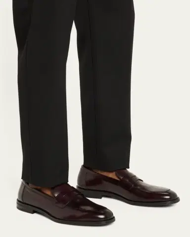 Stuart Weitzman Men's Club Burnished Leather Penny Loafers | Thumbnail 2 Stuart Weitzman Men's Club Burnished Leather Penny Loafers | Thumbnail 2