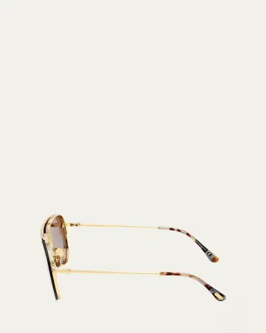 Tom Ford Men's Leon Metal Aviator Sunglasses | Thumbnail 3