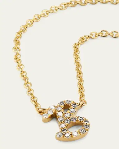 Sydney Evan 14k Diamond Pave Initial Necklace | Thumbnail 5 Sydney Evan 14k Diamond Pave Initial Necklace | Thumbnail 5