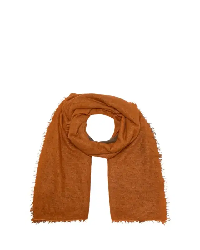 Fuzzy Feture Two-Tone Cashmere Scarf