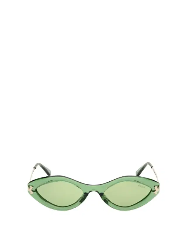 Pucci Logo Acetate & Metal Oval Sunglasses