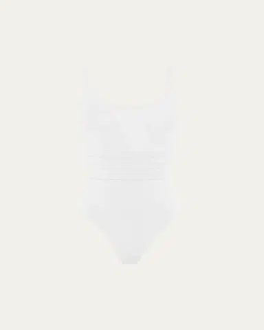 Eres Asia Scoop-Neck One-Piece Swimsuit with Waistband Detail | Thumbnail 1