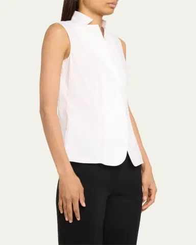 Akris Baumwolle Stretch Sleeveless Blouse | Thumbnail 4 Akris Baumwolle Stretch Sleeveless Blouse | Thumbnail 4