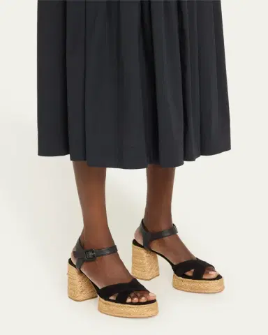 Christian Louboutin 70mm Calakala Leather Crisscross Espadrille Sandals | Thumbnail 2