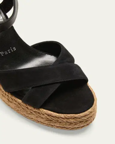 Christian Louboutin 70mm Calakala Leather Crisscross Espadrille Sandals | Thumbnail 5