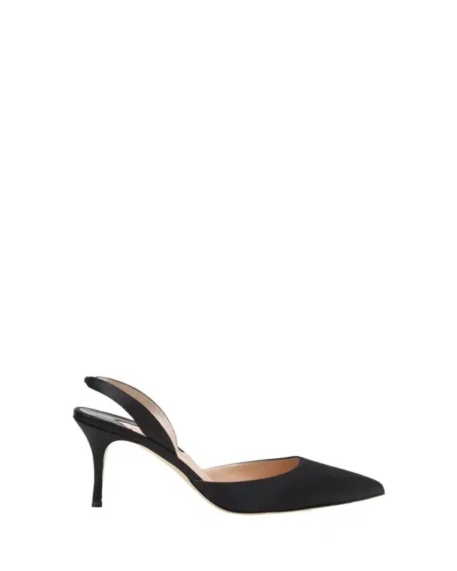 Manolo Blahnik 70mm Carolyne Satin Slingback Pumps