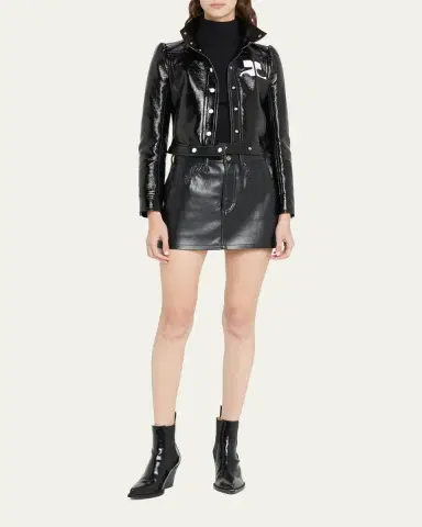 Courrèges Textured Vinyl Crop Jacket | Thumbnail 2
