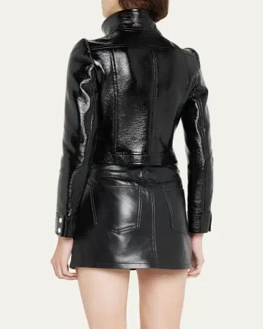 Courrèges Textured Vinyl Crop Jacket | Thumbnail 3