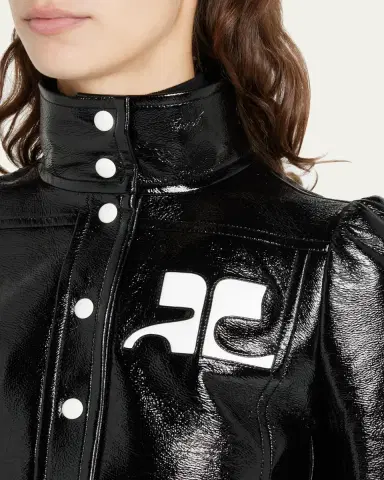 Courrèges Textured Vinyl Crop Jacket | Thumbnail 5