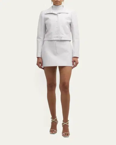 Courrèges Textured Vinyl Crop Jacket | Thumbnail 6