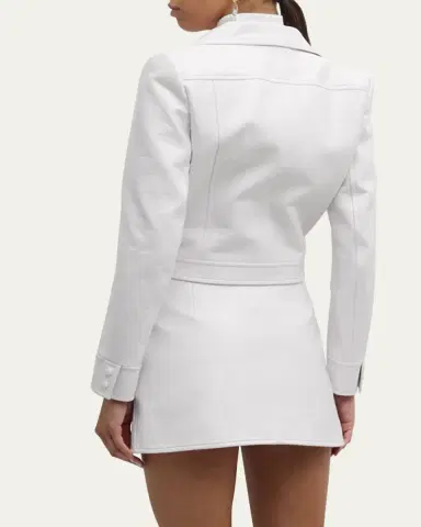 Courrèges Textured Vinyl Crop Jacket | Thumbnail 7