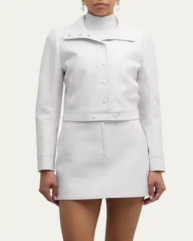 Courrèges Textured Vinyl Crop Jacket | Thumbnail 8