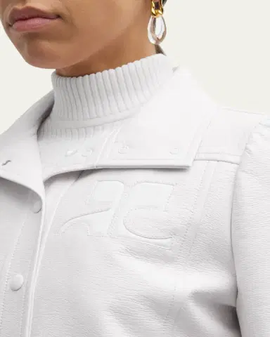 Courrèges Textured Vinyl Crop Jacket | Thumbnail 9