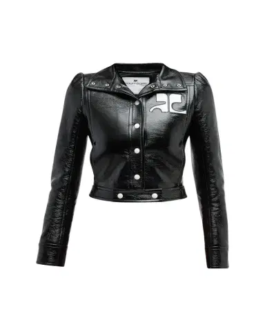 Courrèges Textured Vinyl Crop Jacket | Thumbnail 1