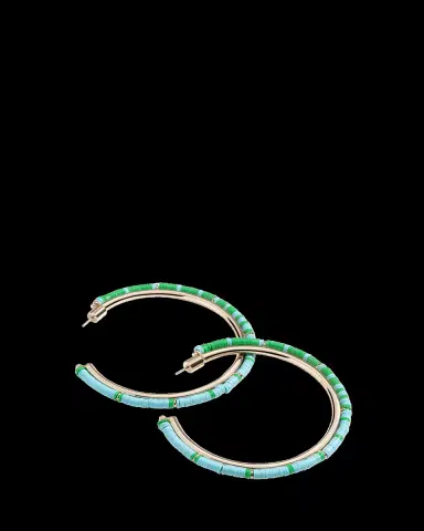 Elsie Frieda Anguilla Hoop Earrings with Heishi Beads | Thumbnail 2