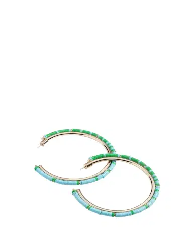 Elsie Frieda Anguilla Hoop Earrings with Heishi Beads | Thumbnail 1