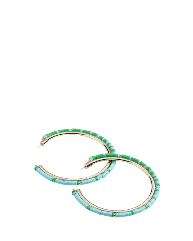 Elsie Frieda Anguilla Hoop Earrings with Heishi Beads