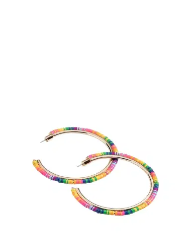 Elsie Frieda Anguilla Hoop Earrings with Heishi Beads | Thumbnail 1