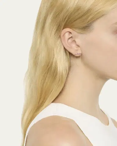 JIA JIA 14K Gemstone Bar Chain Earrings | Thumbnail 2