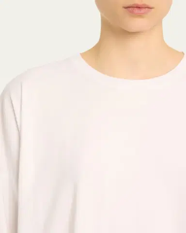 Eskandar Round Neck Long Sleeve Cotton T-Shirt | Thumbnail 5