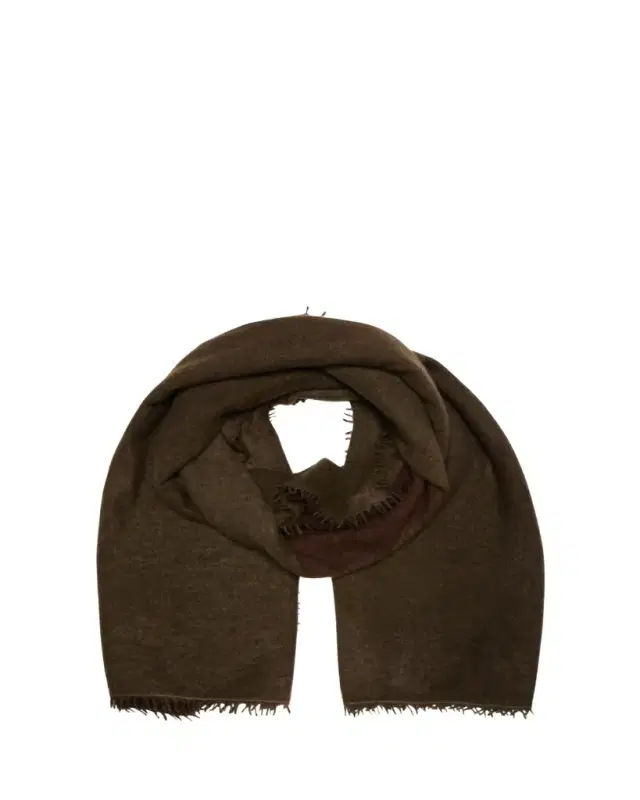Fuzzy Feture Two-Tone Cashmere Scarf