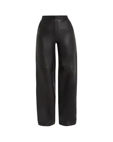 L'Agence Livvy Mid-Rise Straight-Leg Leather Trousers | Thumbnail 1