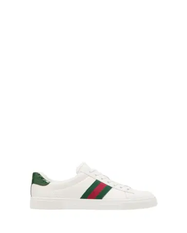 Gucci Ace Leather Web Low-Top Sneakers | Thumbnail 1