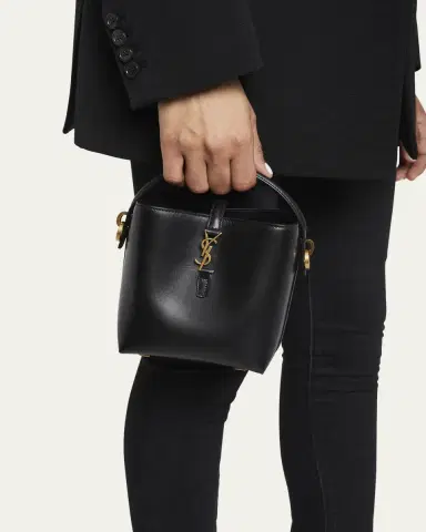 Saint Laurent Le 37 Mini YSL Bucket Bag in Smooth Leather | Thumbnail 2 Saint Laurent Le 37 Mini YSL Bucket Bag in Smooth Leather | Thumbnail 2
