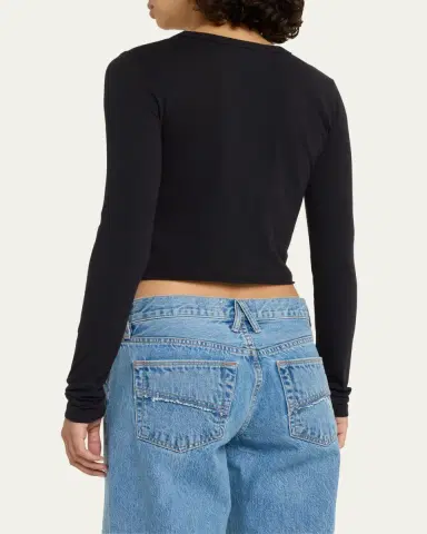 SLVRLAKE Long Sleeve Cropped Baby Tee | Thumbnail 3