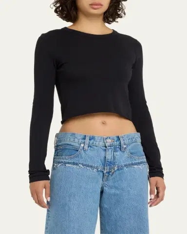 SLVRLAKE Long Sleeve Cropped Baby Tee | Thumbnail 4