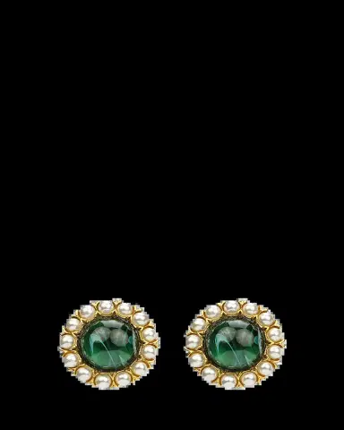 ben-amun Cabochon Clip & Pearly Trim Earrings | Thumbnail 2 ben-amun Cabochon Clip & Pearly Trim Earrings | Thumbnail 2