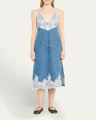 3.1 Phillip Lim Lace and Denim Midi Slip Dress | Thumbnail 2